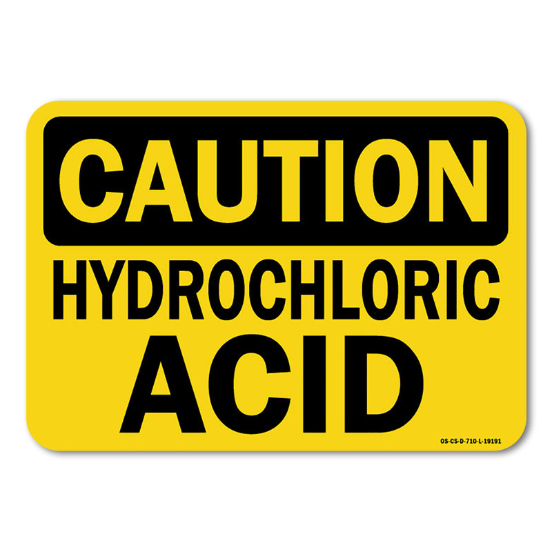 Enseigne en plastique à l'acide chlorhydrate 14 po x 10 po
