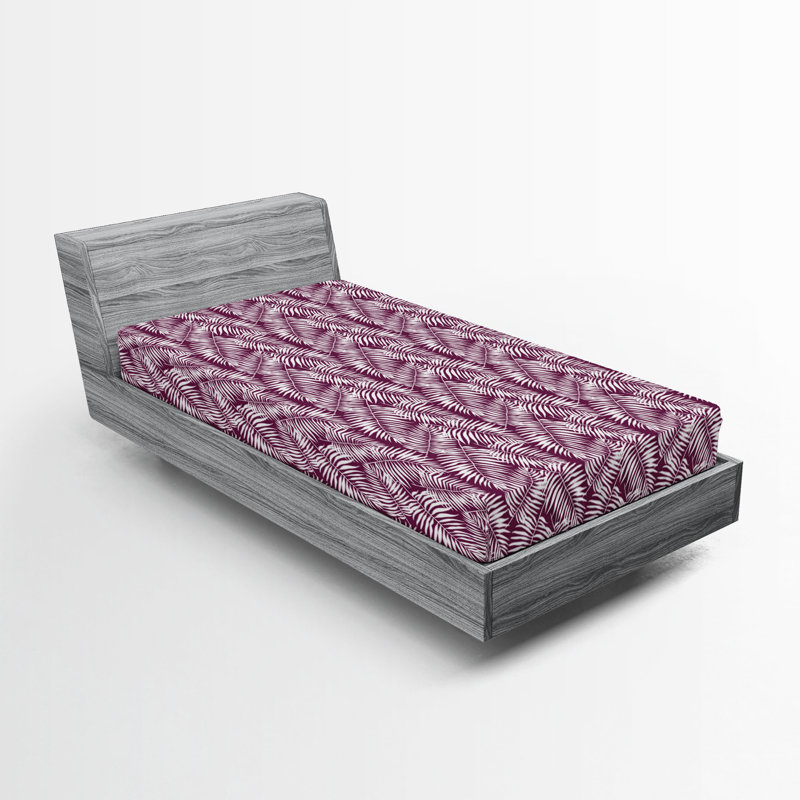 Microfiber Fitted Sheet, Twin XL Fitted Sheet, Plum/White Floral