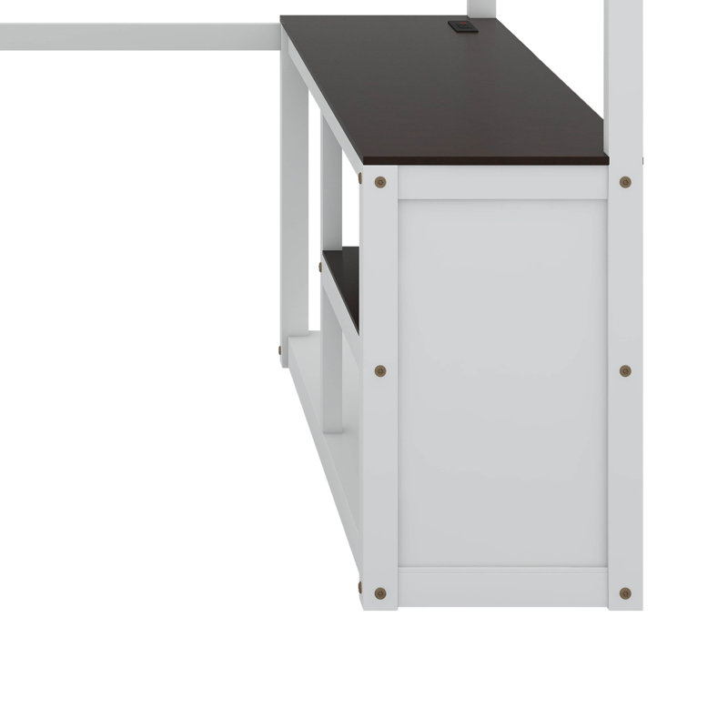 Queen Size Loft Bed (Desk, Open Shelf, Storage Box & USB Charging Station)