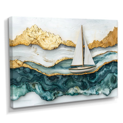 Anacoglu, voilier doré sur l'océan Emerald IV - impression sur toile