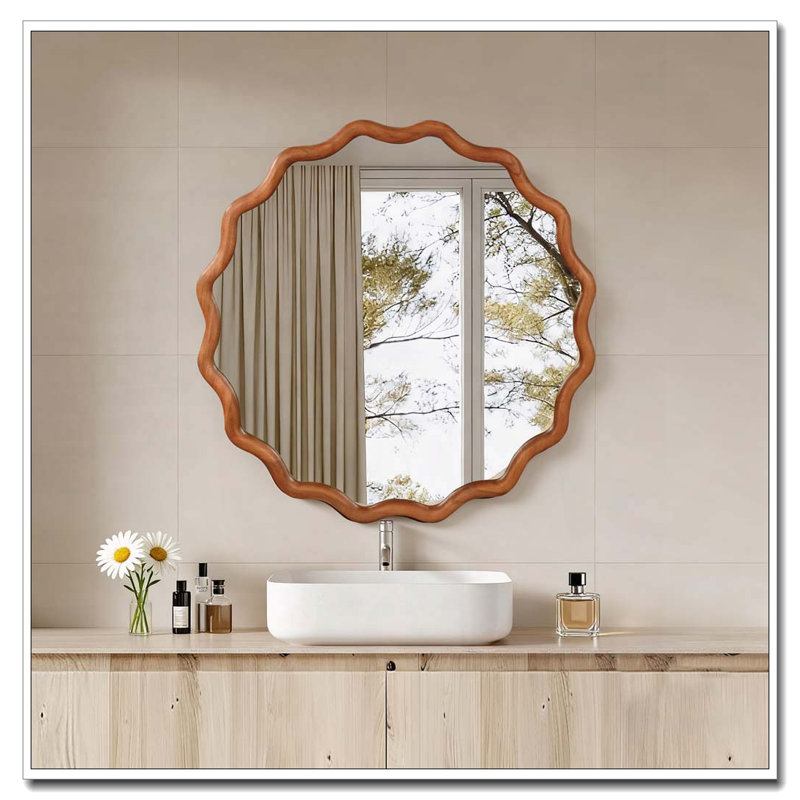 Miroir Wavy, Brun jaune