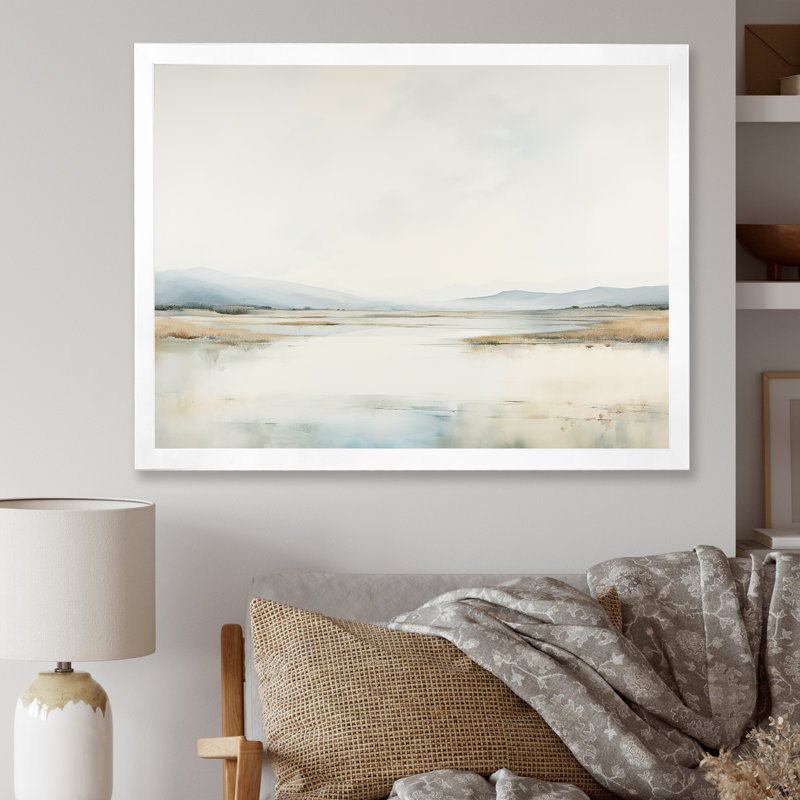Tranquil Meadow Moments - Art mural grand prairie, H 30 po x l 40 po x P 1,5 po, Cadre simple blanc