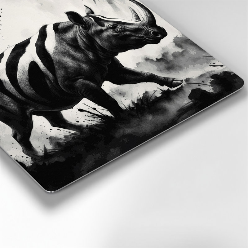Faune, art mural gris en métal Tapir, H 12 po x l 12 po