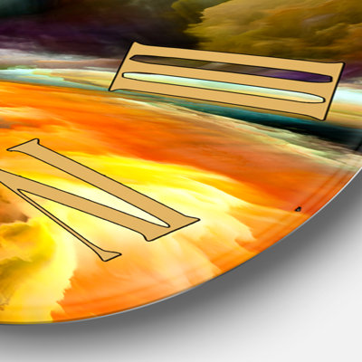 Colorful Motion Gradients of Surreal Mountains and Clouds - Modern wall clock