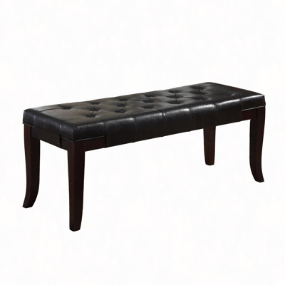 Linon Tufted Bench, Faux Leather