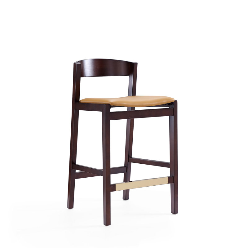 Tabouret de comptoir Klismos Mid-Century, Chameau, Tabouret de comptoir (siège d'une hauteur de 26,5