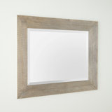 Delicate Basketweave Rectangle Solid Wood Mirror