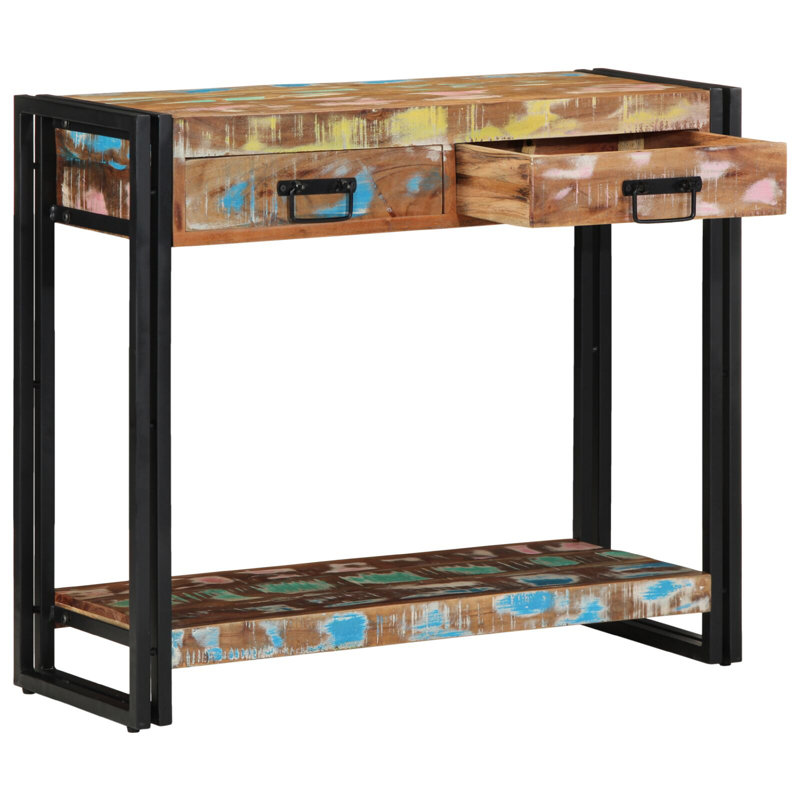 90cm Solid Wood Top Console Table