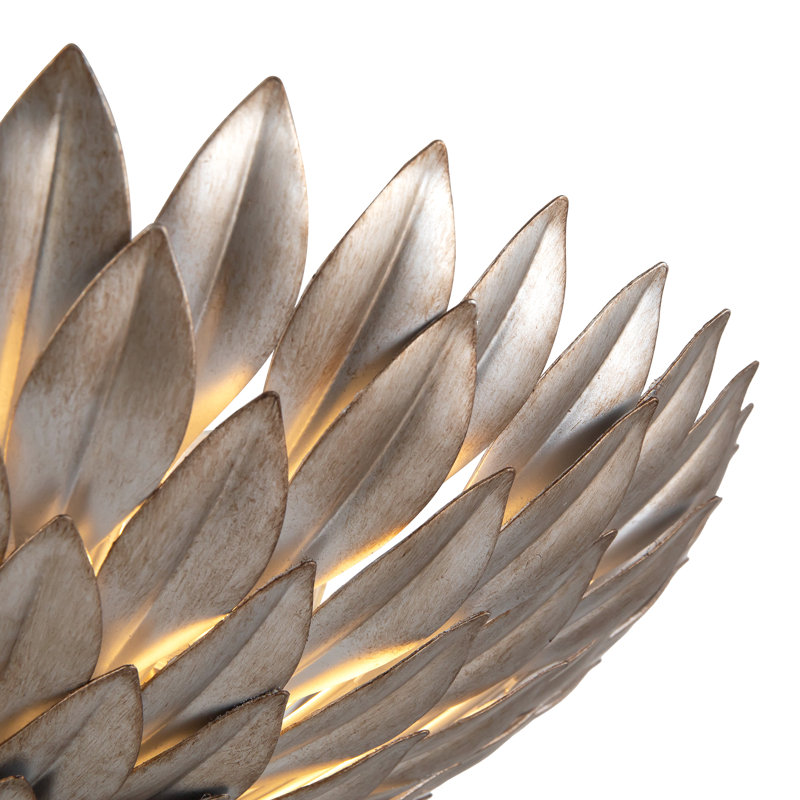 Posie 17-in Aged Silver Flush Mount