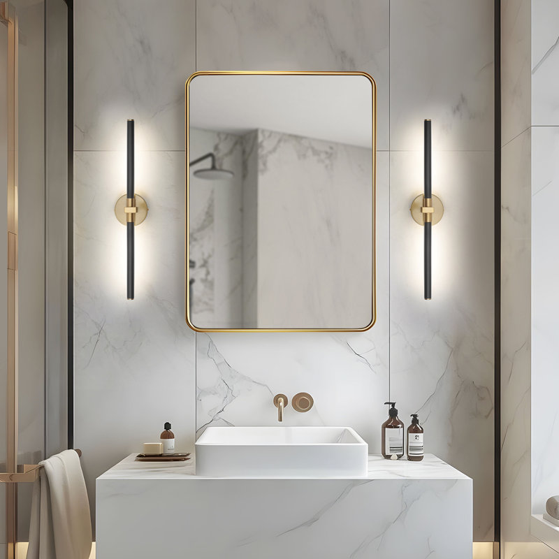 Barre d'éclairage de salle de bain 2 lumières DEL 4000K Jaiman , Doré
