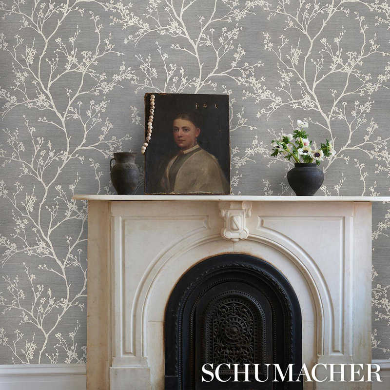 Twiggy Sisal Wallpaper, Charcoal