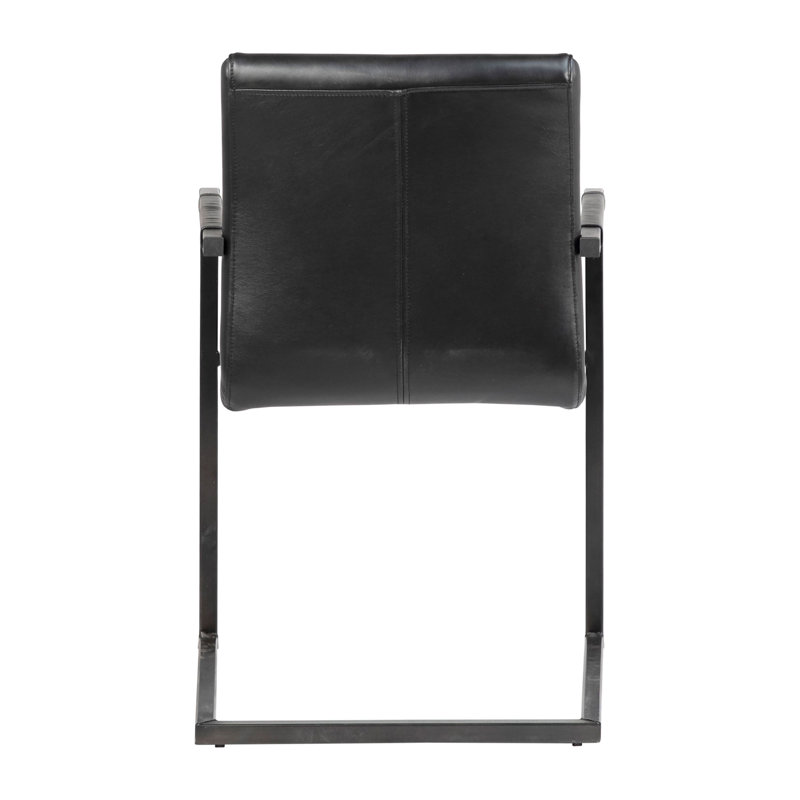 Leather Arm Chair in Black, Black