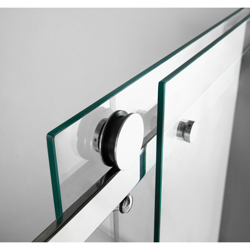 Kingston Brass 60-Inch Acrylic Rectangular 3-Wall Alcove Tub With Tub Door, Hand Drain, Right, Polished Chrome