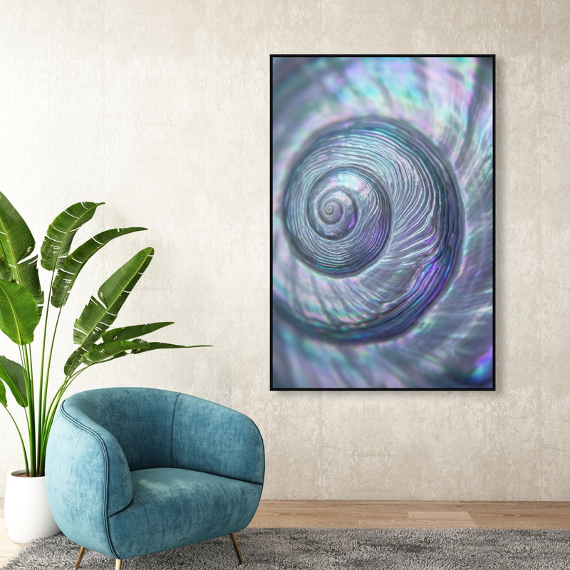 Sea Spiral Print by Oliver Gal, 25"H x 17"W, Black Floater Frame