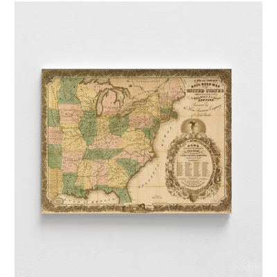 Railroad Map Of The United States 1858, Train History Poster, United States Map Print, Old US House Decor, Office Vintage Wall Art