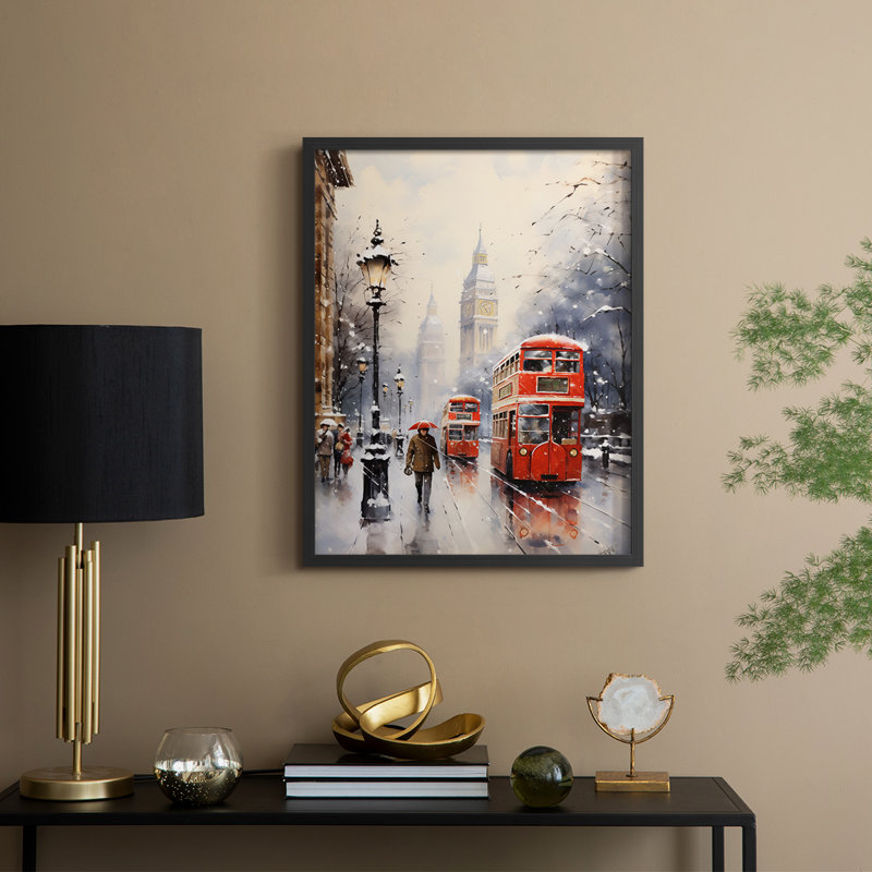 «Christmas Holiday Art», reproduction encadrée en bois massif, Noir, noir, noir, noir, H 15 po x l 12 po