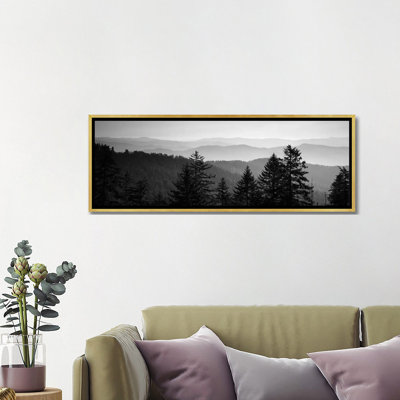 Vaste Landscape in B&W, Great Smoky Mountains National Park, North Carolina par - Reproduction de photo panoramique sur toile