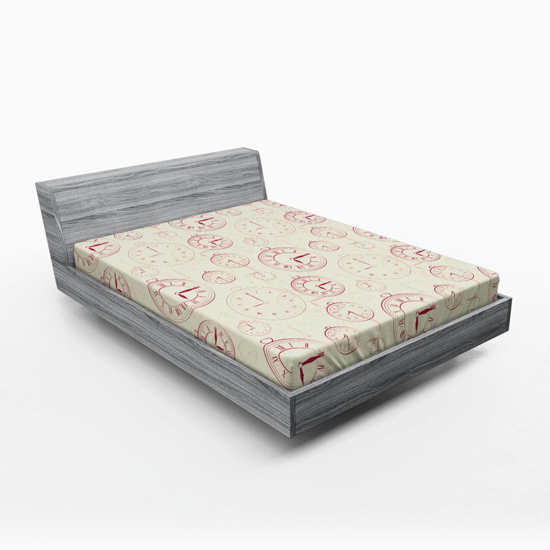 Microfiber Geometric Fitted Sheet, Queen Fitted Sheet
