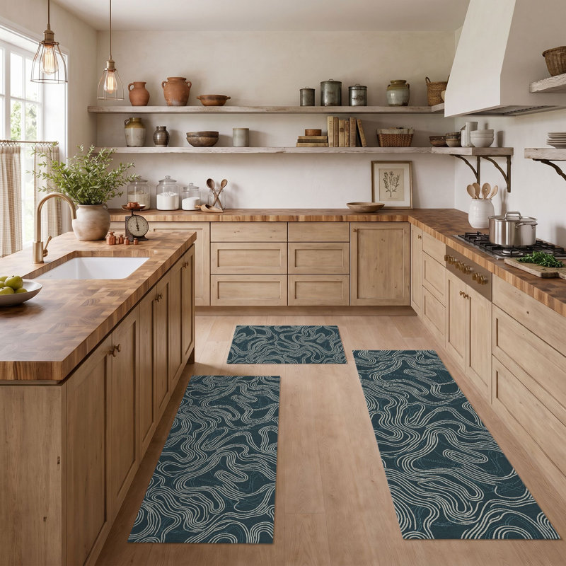 Tapis de cuisine lavables antidérapants Wave
