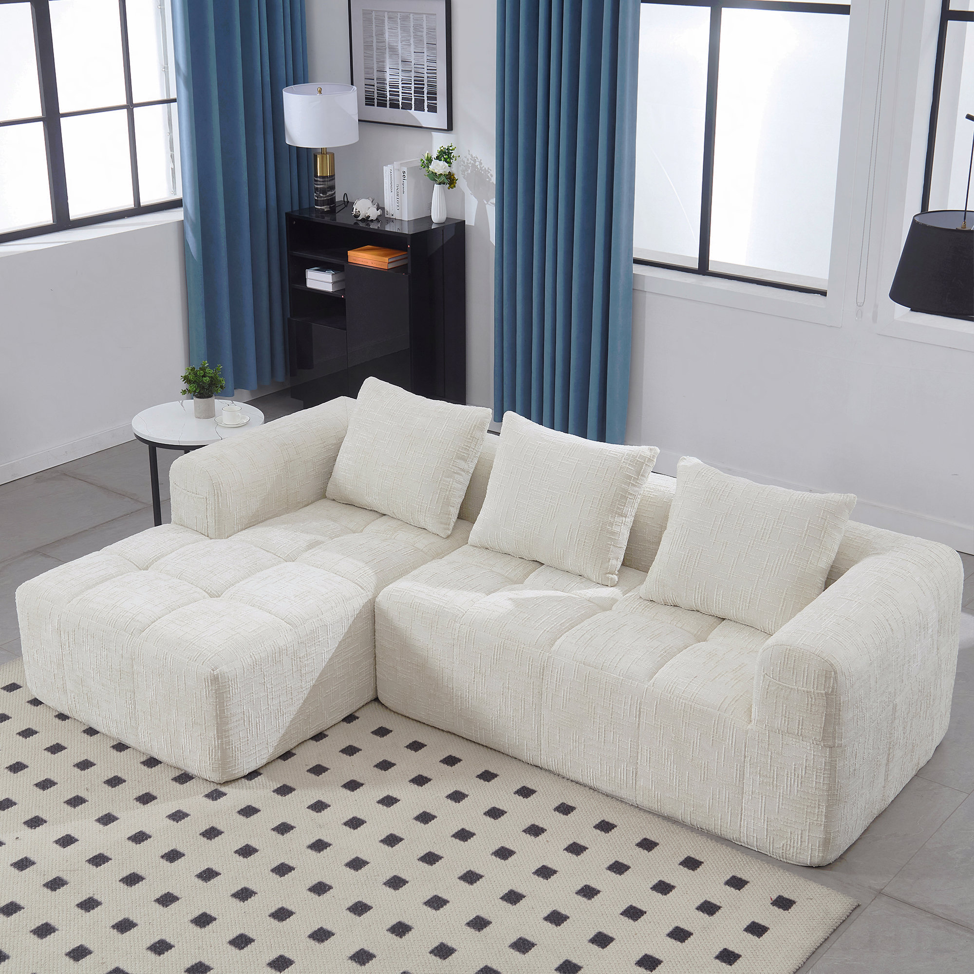 Wrought Studio™ 98.42-Inch Modular Sectional Sofa, Modern Modular L ...