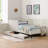 Platform Bed Frame Twin Size Upholstered With 2 Storage Drawers, Adjustable Velvet Sofa Bed
