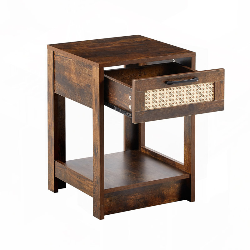 Table de chevet Duley, Brun rustique