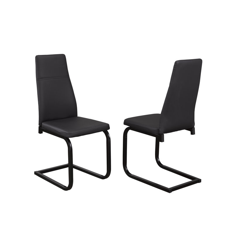 Chaise d'appoint rembourrée Frohne, Noir, Noir