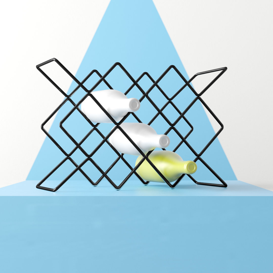 Vallen Tabletop Wine Bottle Rack Ebern Designs Finish: Black