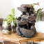 Outdoor Rock Fountain with Lights