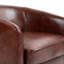 Fauteuil demi-tonneau pivotant en similicuir rouge brun avec base en bois massif Applewold-278227324
