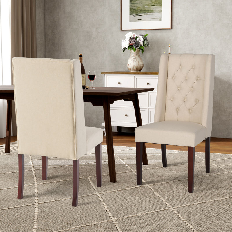 Chaise rembourrée à oreilles 21,23 po, Beige