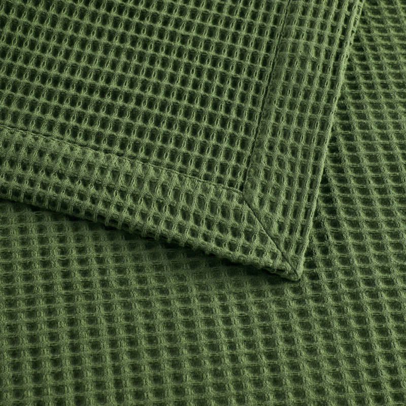 Couverture moderne en coton, Lit simple, Vert