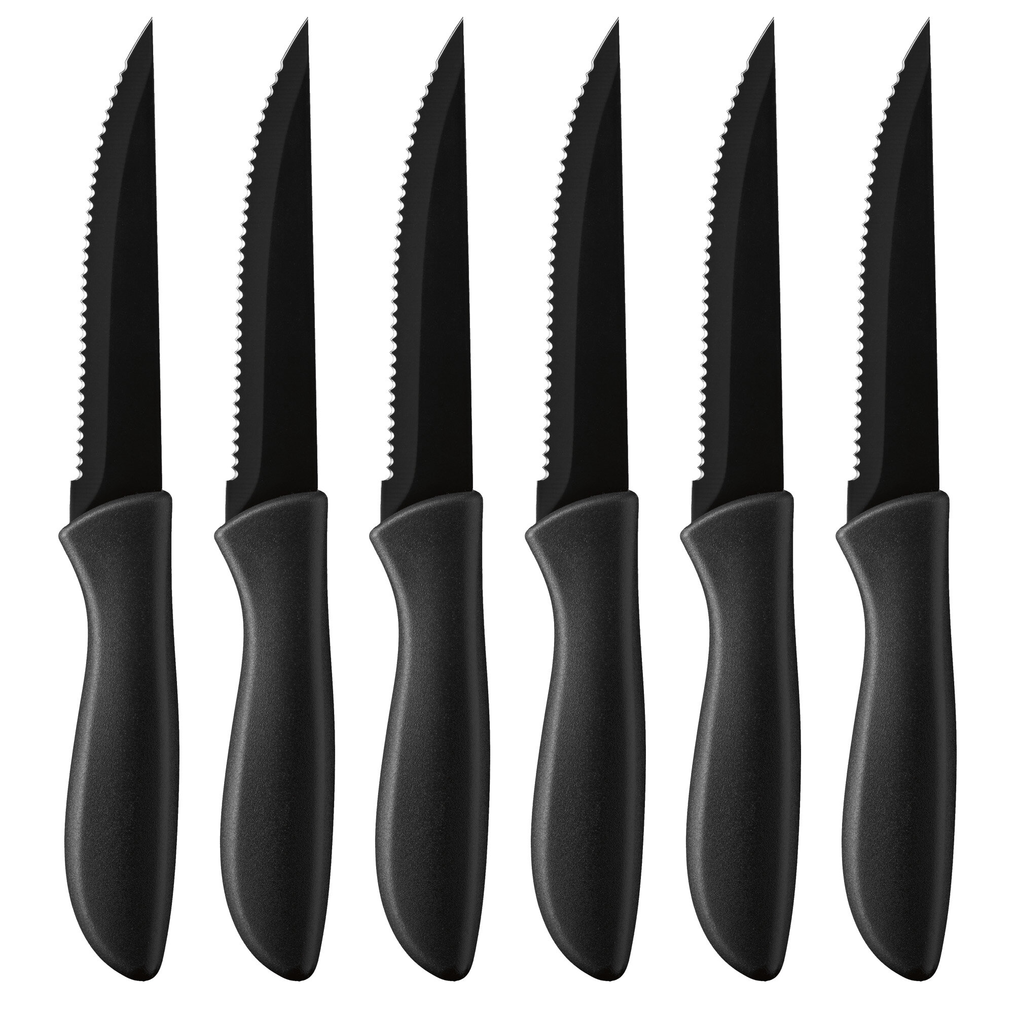 Cuisinart C55-6PCSBK Advantage Color Collection 6-Piece Ceramic Coated  Steak Knife Set, Black