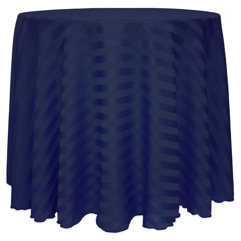 Ultimate Textile Satin Stripe Rectangular Tablecloth, Cobalt, 156" x 108", 1