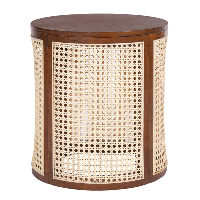 Table d'appoint en caoutchouc et bois massif, Marron foncé
