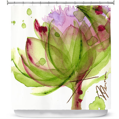 Rideau de douche à une seule fleur des artichauts Luellen