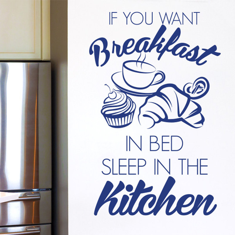 Food & Beverage Non-Wall Damaging Wall Decal, Dark Blue