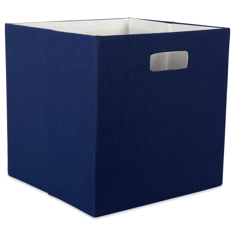 Bac en tissu uni, Bleu nautique, H 13 po x l 13 po x P 13 po