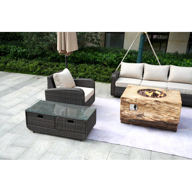 Ensemble de patio 6 pièces avec coussins Bryliee