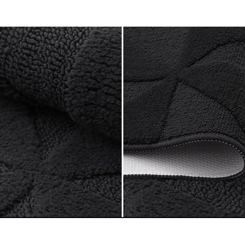 Door Mats Indoor, Machine Washable, 80 cm W x 120 cm L, Black