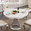 Table de salle à manger ronde en marbre, table de cuisine moderne avec plateau en faux marbre ultrabrillant et base en acier inoxydable pour la salle à manger, cuisine (seulement une table)-2030123038