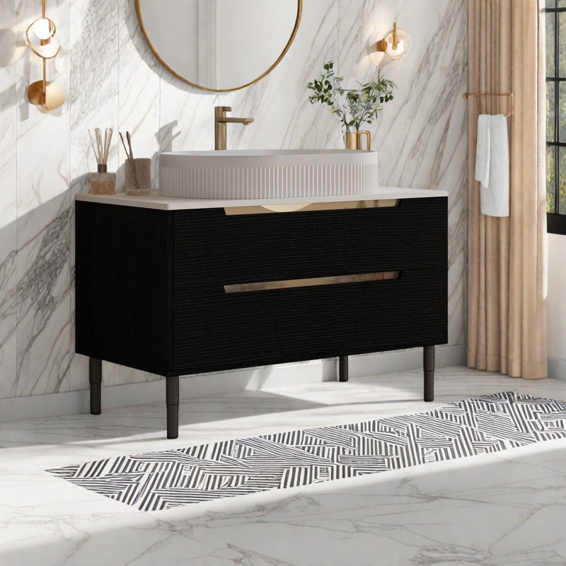 Meuble-lavabo spacieux de 36 pouces avec lavabo polyvalent, conception moderne et durable