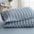 DONEUS 100% Washed Cotton Striped Duvet Cover Set Natural Linen Like Textured Bedding Set 3 Pieces with Zipper Closure-121384188-121384191
