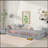 Twin Size Floor Bed With Fence And Door,Rubber Wood Floor Bed With Safety Guardrails,Grey-6222238-6222236