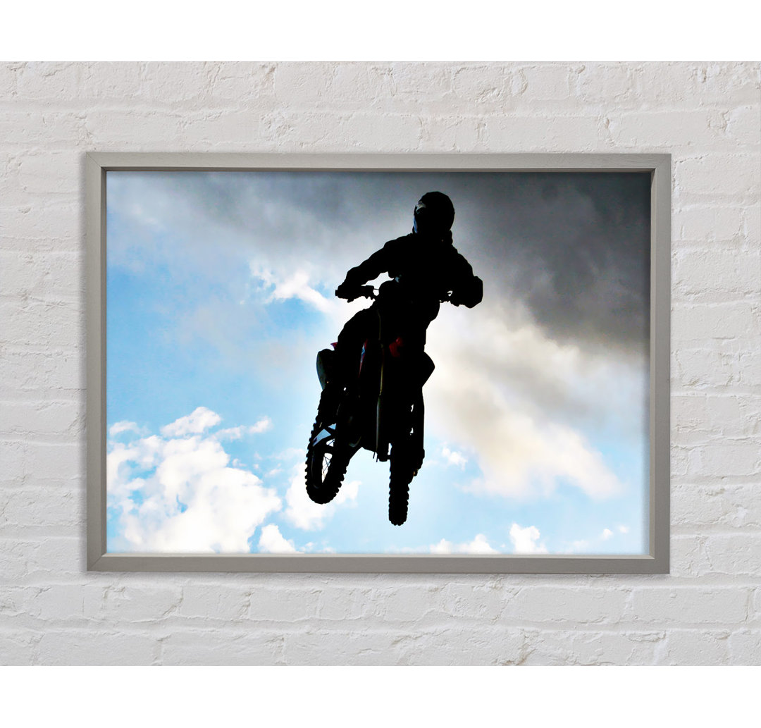 Motorcross Freestyle in the Sky - Einzelbildrahmen Kunstdrucke auf Leinwand