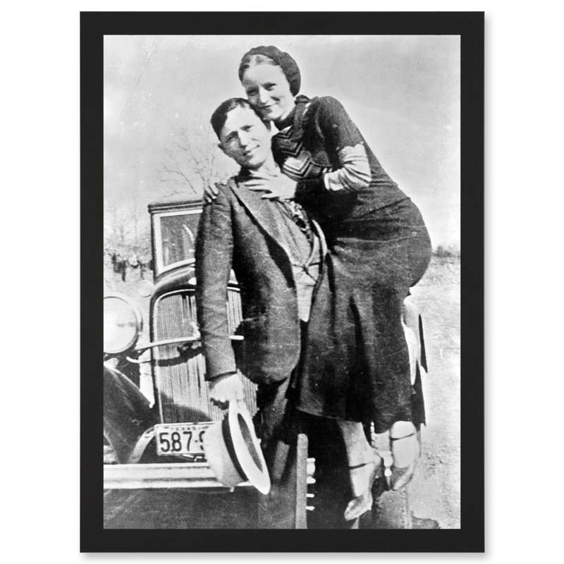 Clyde Barrow Gang Bonnie Parker Outlaw Criminal - Single Picture Frame Print