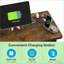 Table d'appoint avec roulettes, table mobile en C durable, bureau étroit, station de charge pratique