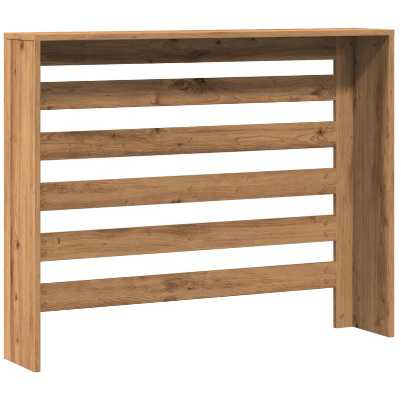 Small Radiator Cover, Artisan Oak, 104 x 20 x 82 cm, Horizontal Slats