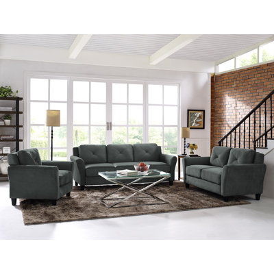 Ibiza 57.87" Round Arm Tufted Back Loveseat