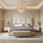 Modern Storage Platform Bed with Extra-Tall Wingback Headboard and Hidden Footboard Drawers-1108092537-1108092538